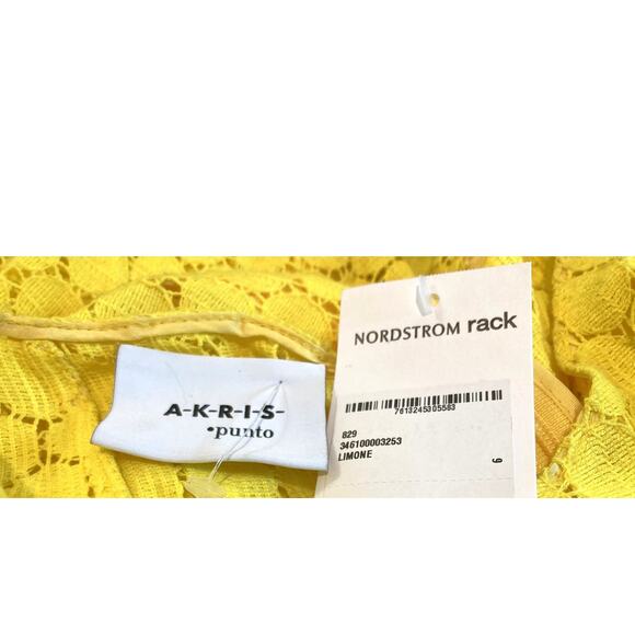 Akris Punto Dot Lace Sleeveless Midi Dress Size 6 US in Limone NWT - No Belt - Picture 6 of 8